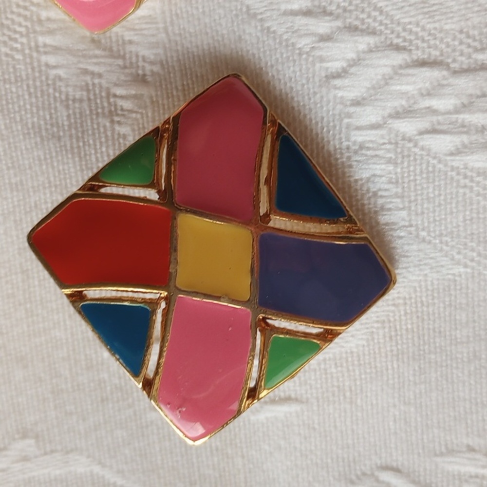 Colorful Color Block Abstract Peak Through Diagon… - image 3